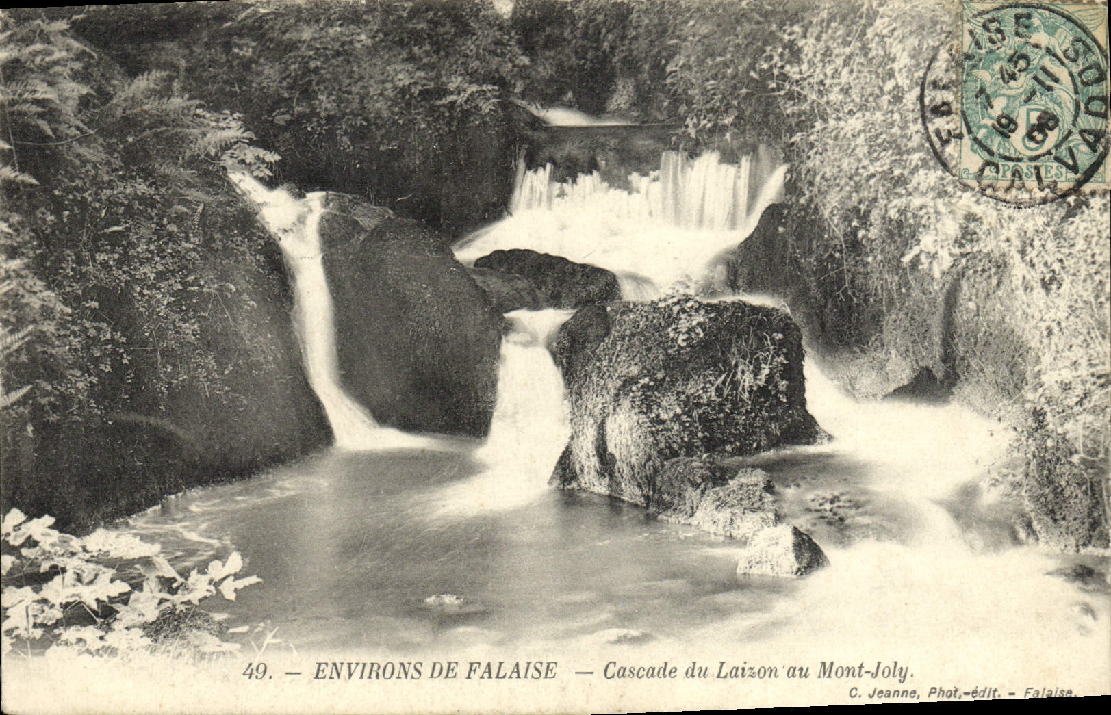 VINTAGE POSTCARD Cliff Environs Cascades of Laison to the Jolly Mount