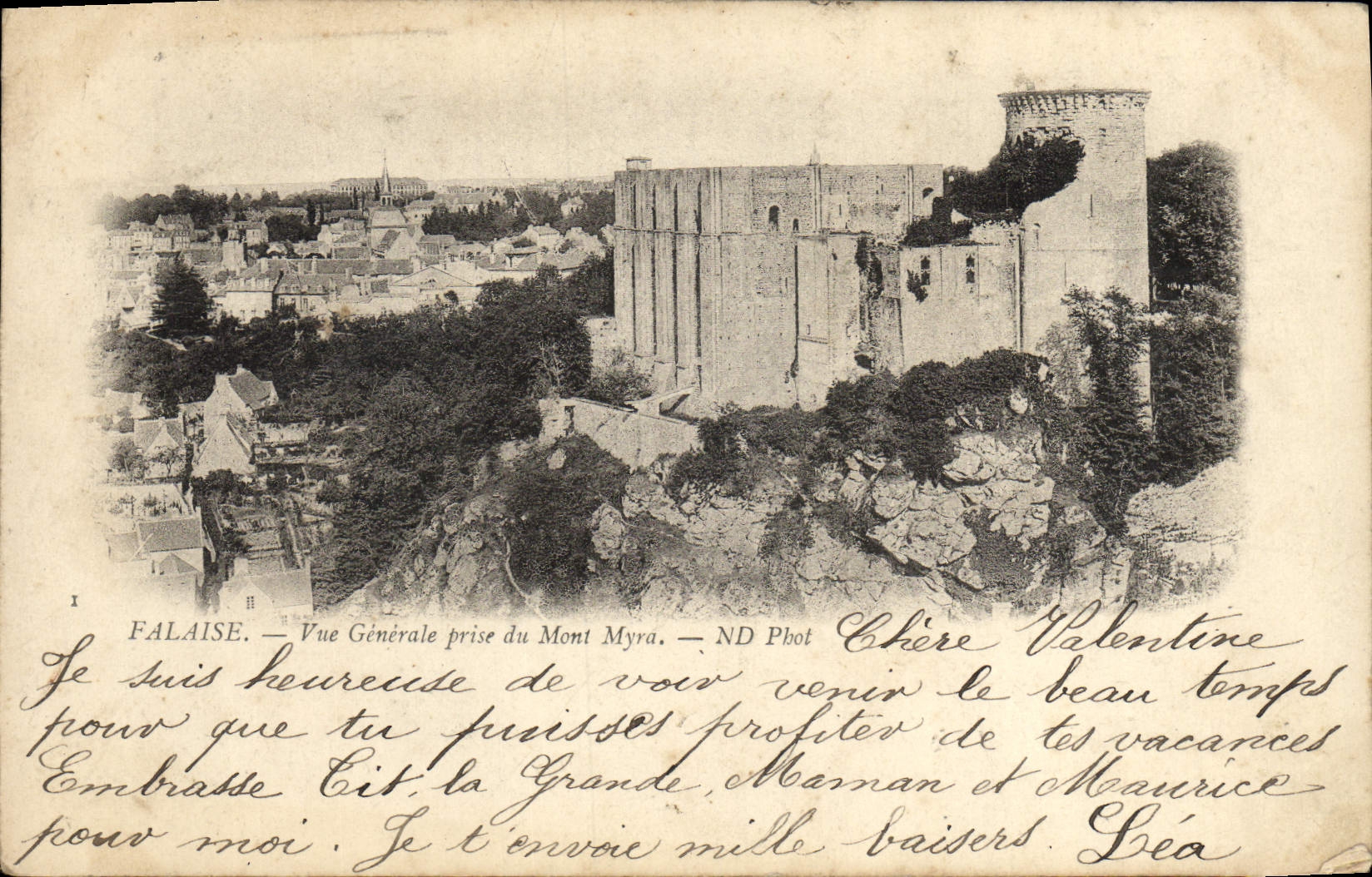 CPA Falaise Vue Generale Prise du Mont Myra