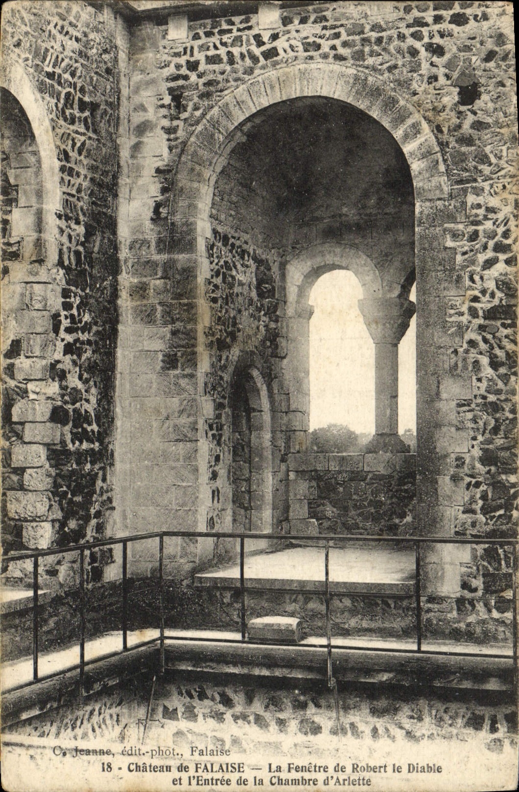 VINTAGE POSTCARD Cliff the Castle the Window of Robert Devil and the entry of the room of Arlette