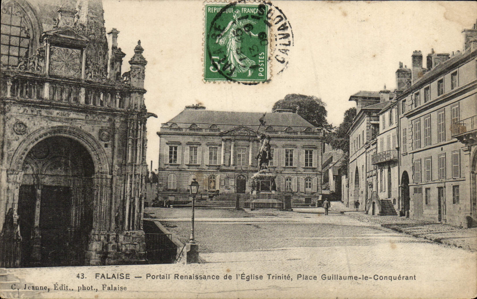 La POSTAL Falaise Portali de la VENDIMIA Renacimiento de la trinidad de la iglesia coloca Guillermo el conquistador