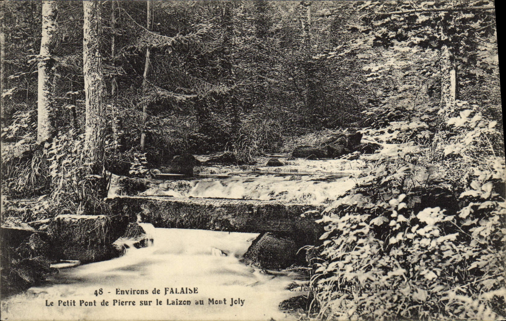 CPA Environs de Falaise Le petit pont de pierre sur le Laizon au Mont Joly 