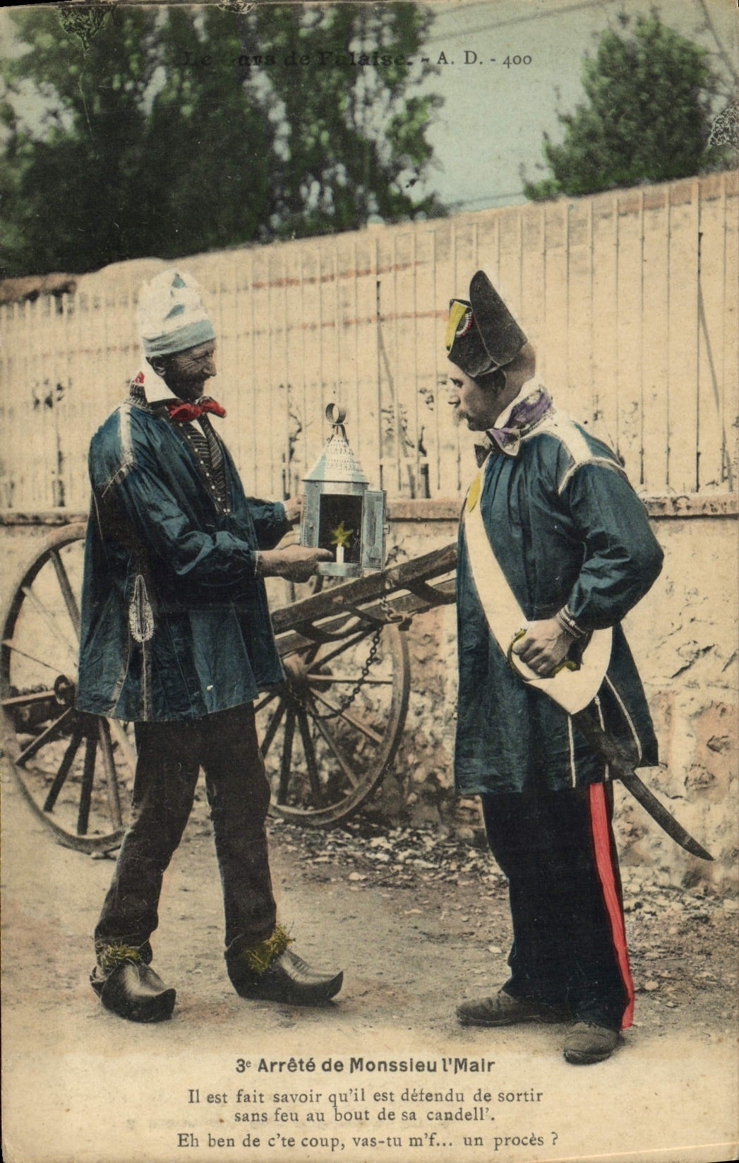 CPA Falaise Arrete de Monssieu l'Mair Folklore Costume