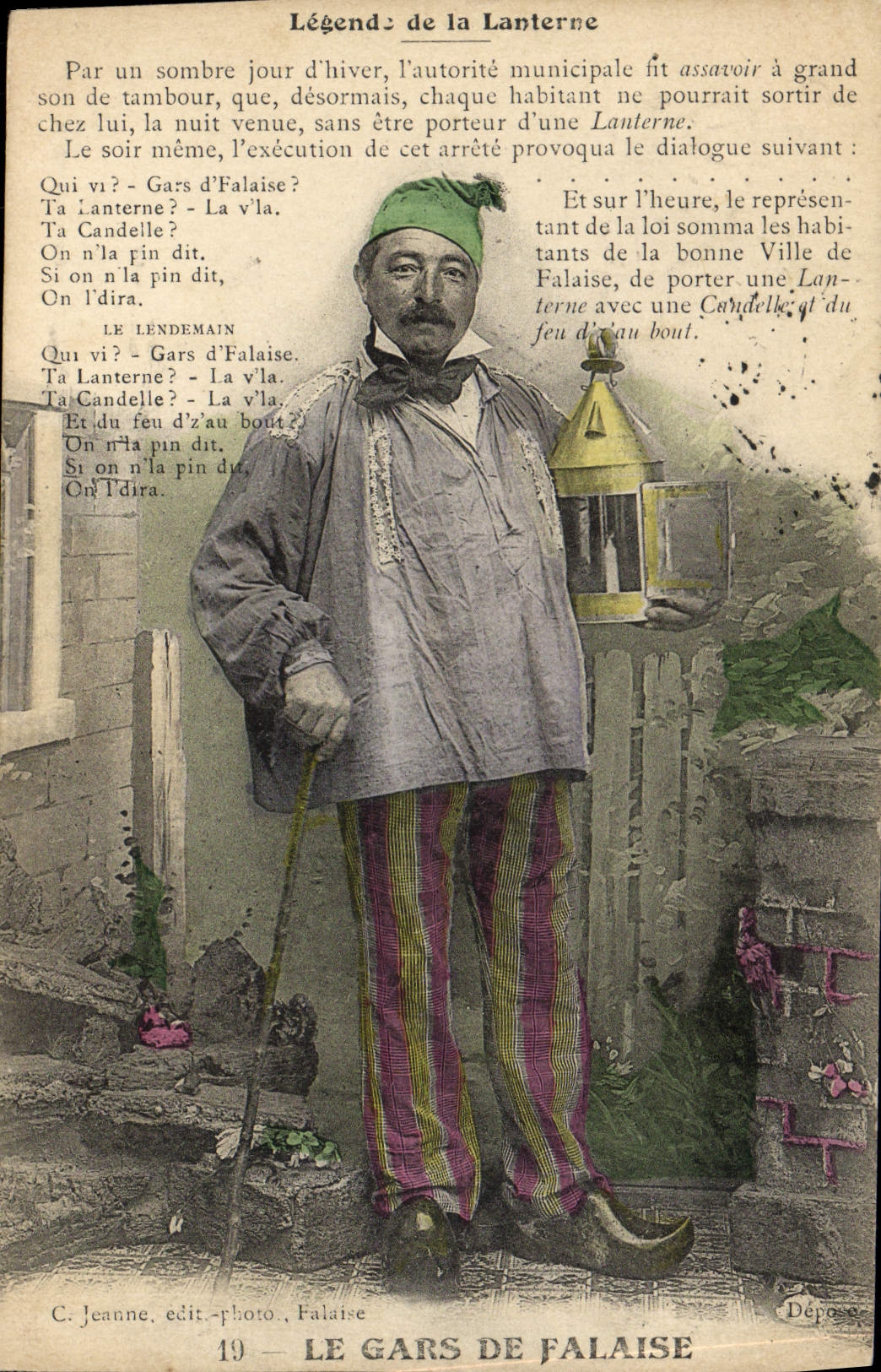 CPA Falaise Legende de la lanterne Folklore Costume