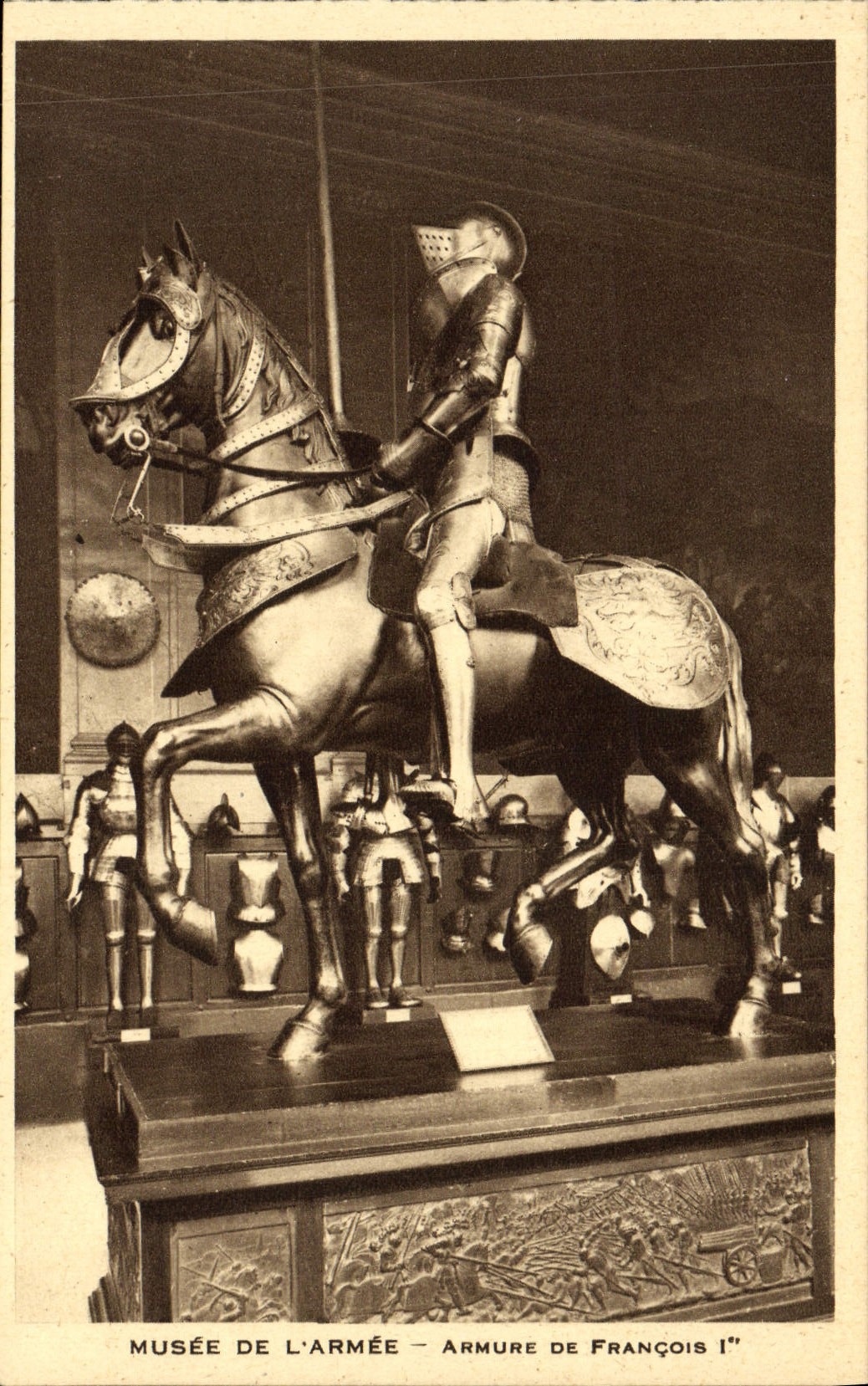 Museo de París de la POSTAL de la VENDIMIA de la armadura del ejército de François 1r Militari