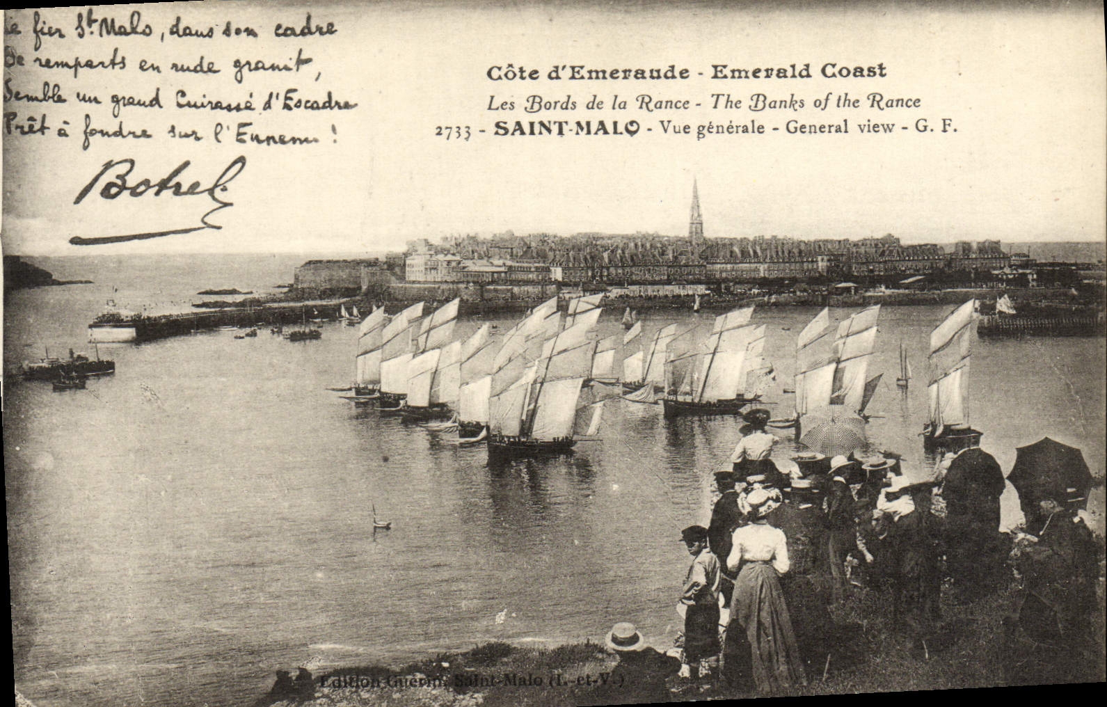 CPA Saint Malo Vue Generale Bateaux Botrel