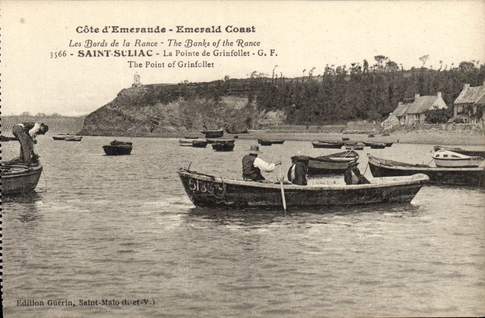 VINTAGE POSTCARD Holy Suliac the point of Grinfollet