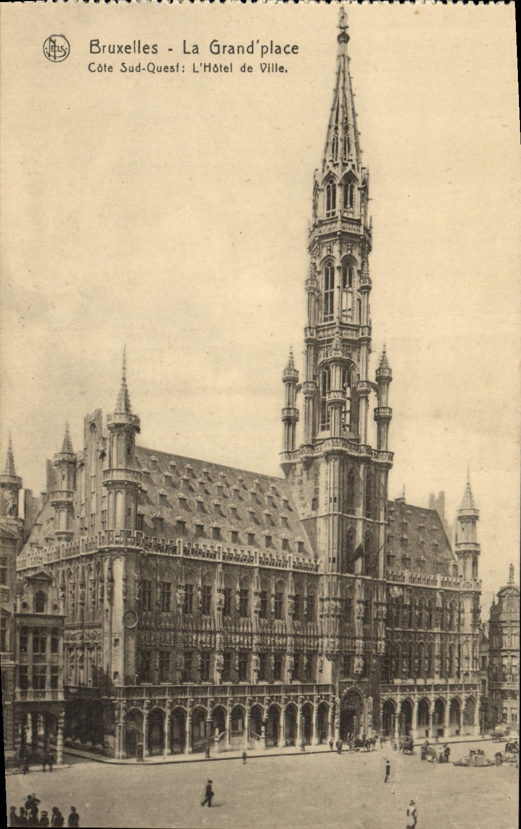 POSTAL Bruselas de la VENDIMIA el ayuntamiento de la plaza