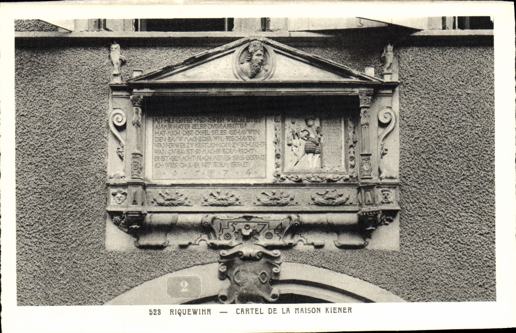 VINTAGE POSTCARD Riquewihr Trust of the Kiener House