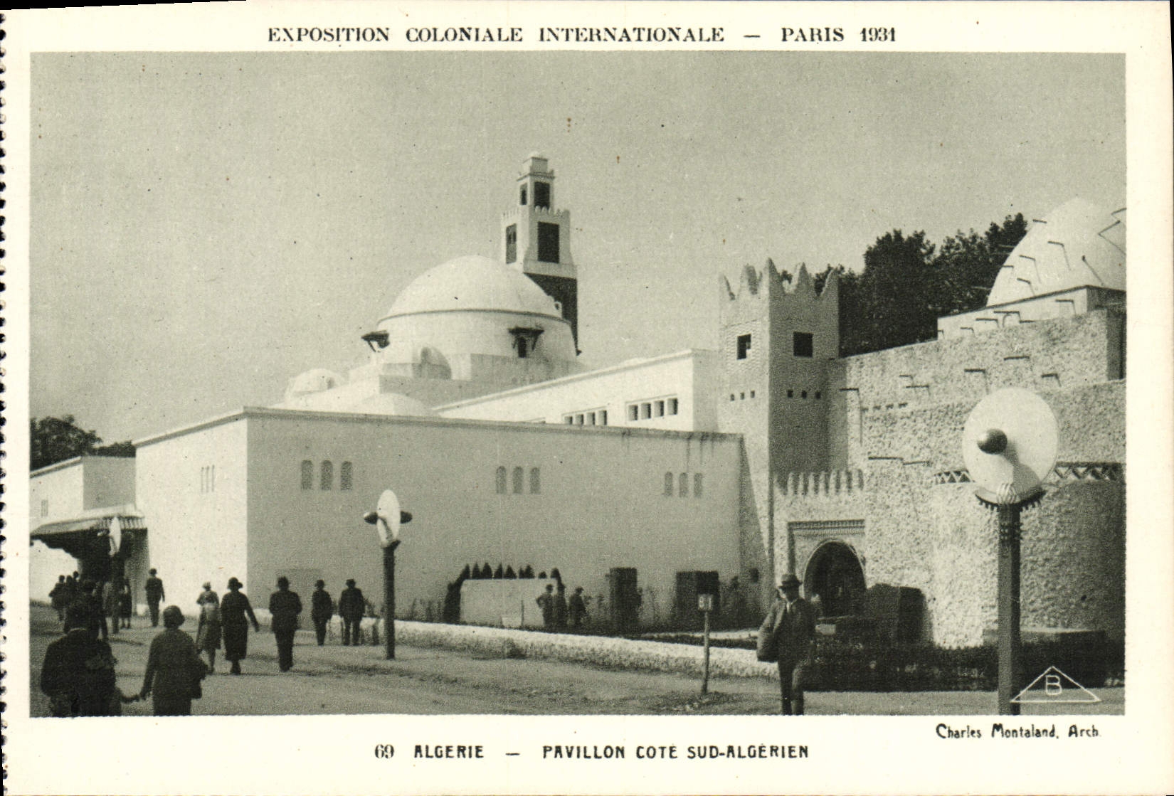 VINTAGE POSTCARD Fair Colonial International Paris 1931 Algerie House Algerian Southern part