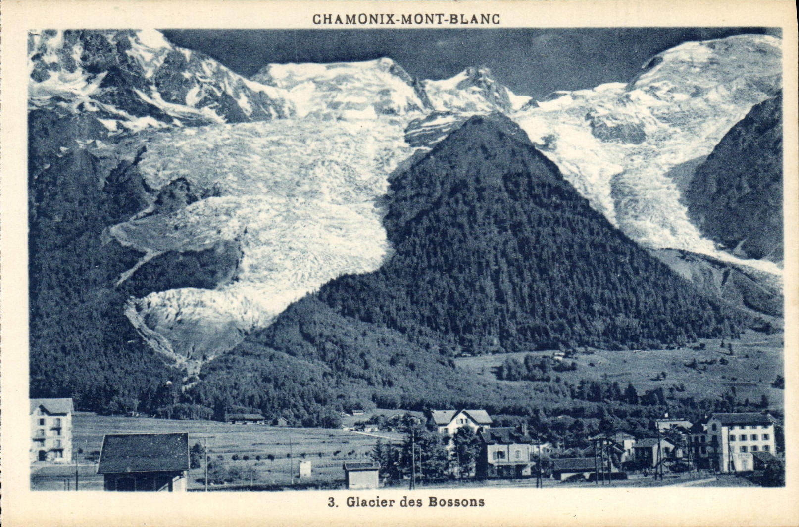 El glaciar de Chamonix Mont Blanc de la POSTAL de la VENDIMIA del nos dejó trabajar