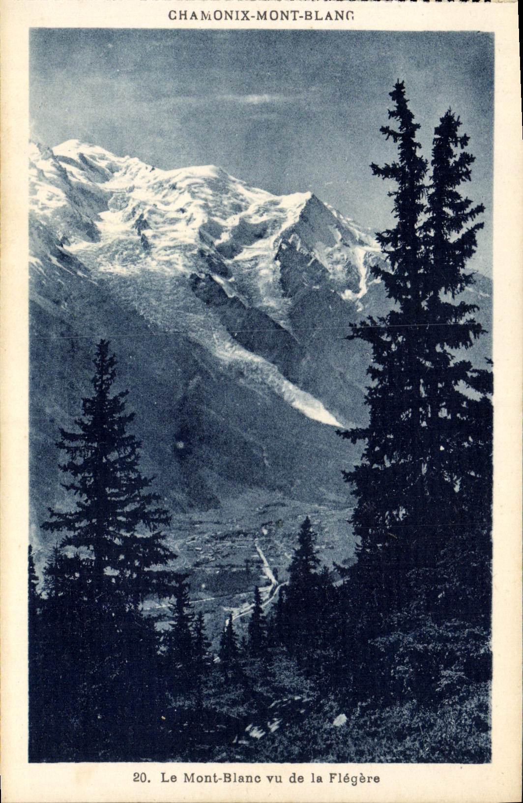 POSTAL Chamonix Mont Blanc de la VENDIMIA visto de Flegere