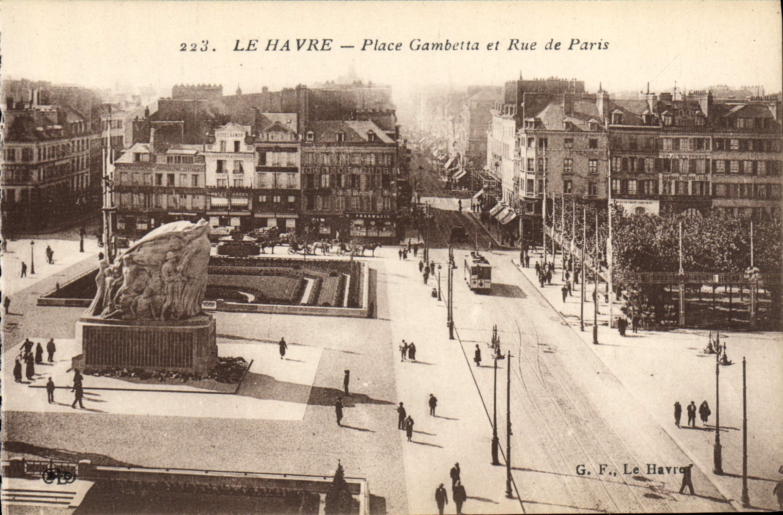 La POSTAL Le Havre de la VENDIMIA coloca Gambetta y la ruda de París