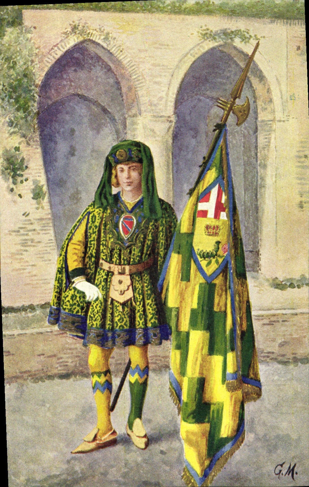 Folklore del traje de Siena Bruco de los di de Contrade del storiche del delle de Paggi de la POSTAL de la VENDIMIA