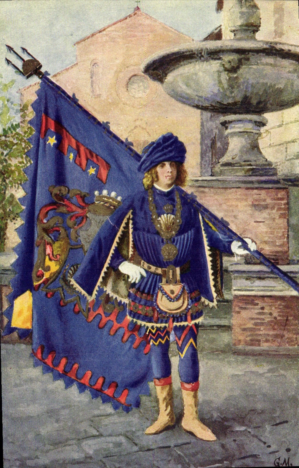 VINTAGE POSTCARD Paggi delle storiche Contrade di Siena Nicchio