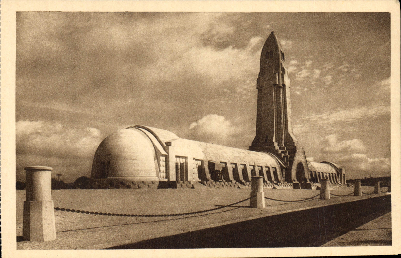 VINTAGE POSTCARD Douaumont Ossauaire and Phare of Douaumont Militaria