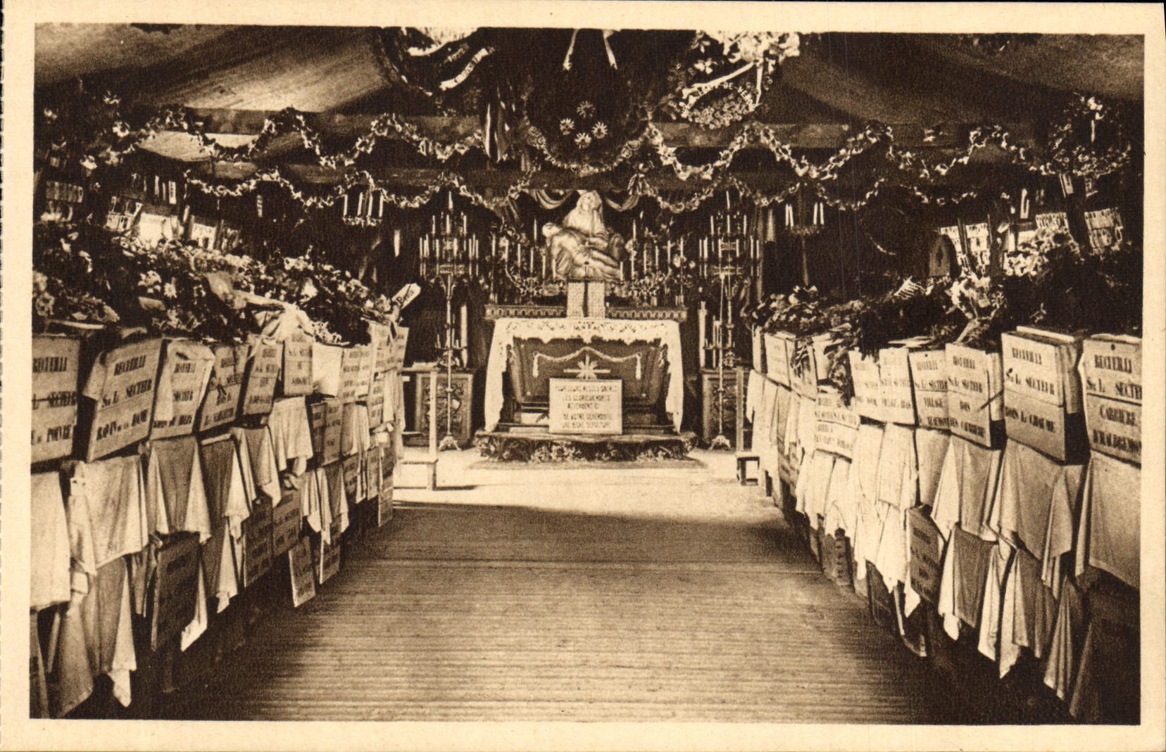 VINTAGE POSTCARD Douaumont the provisional Ossuary Militaria