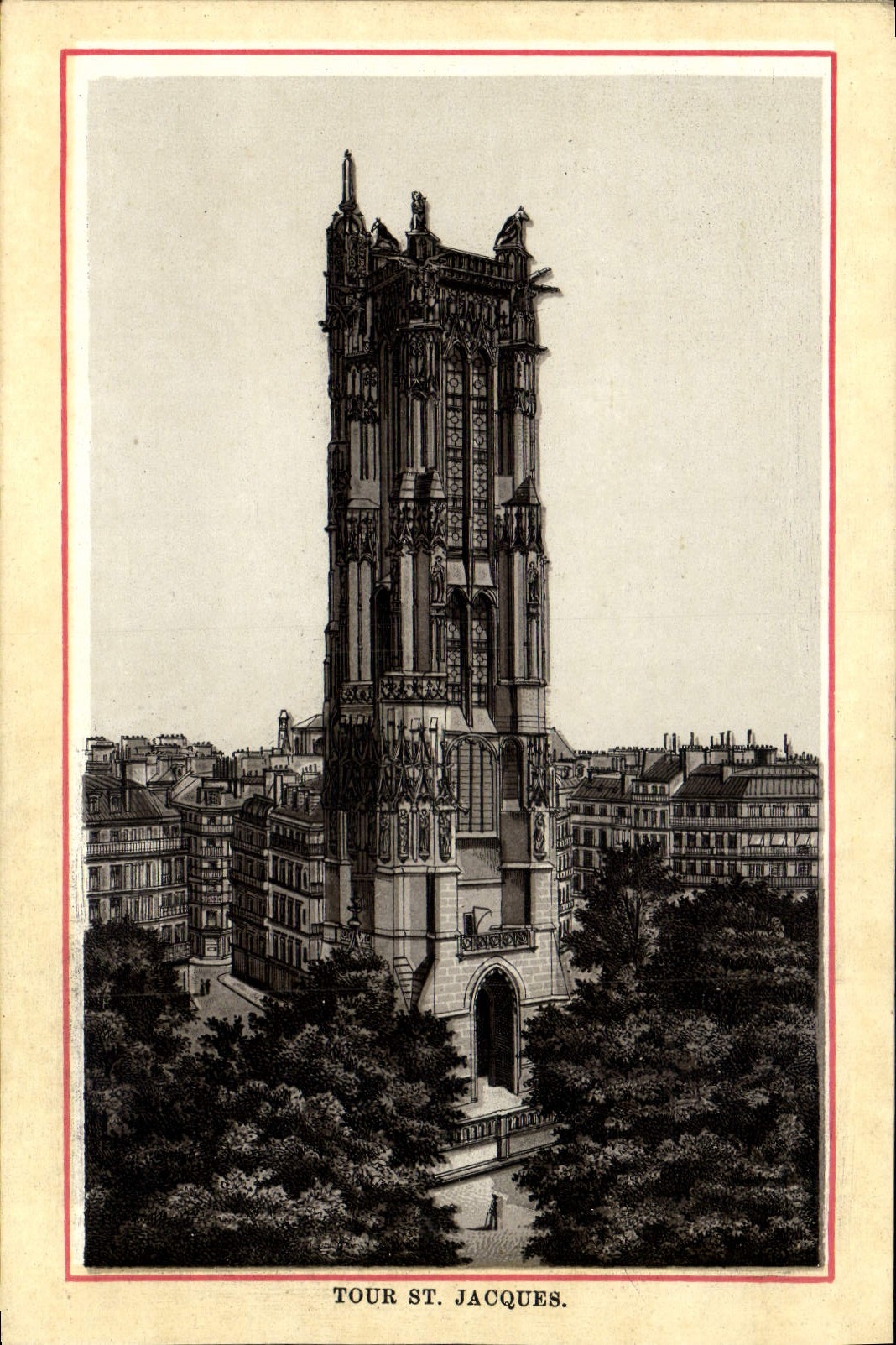 VINTAGE POSTCARD Turn St Jacques Paris