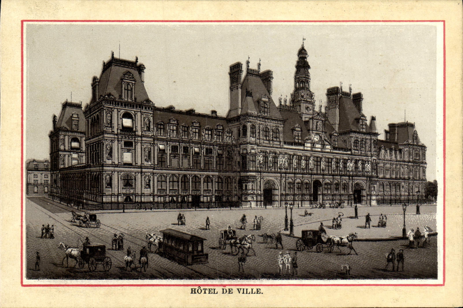 VINTAGE POSTCARD Town hall Paris