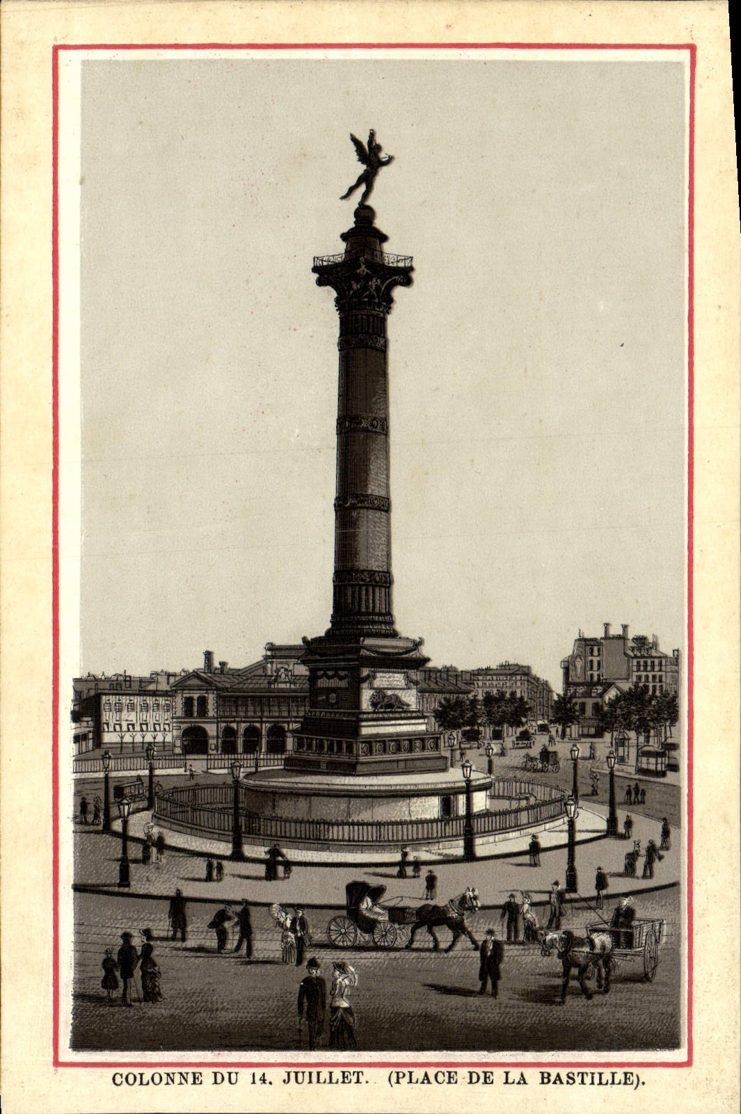 CPA Colonne du Juillet Place de la Bastille Paris