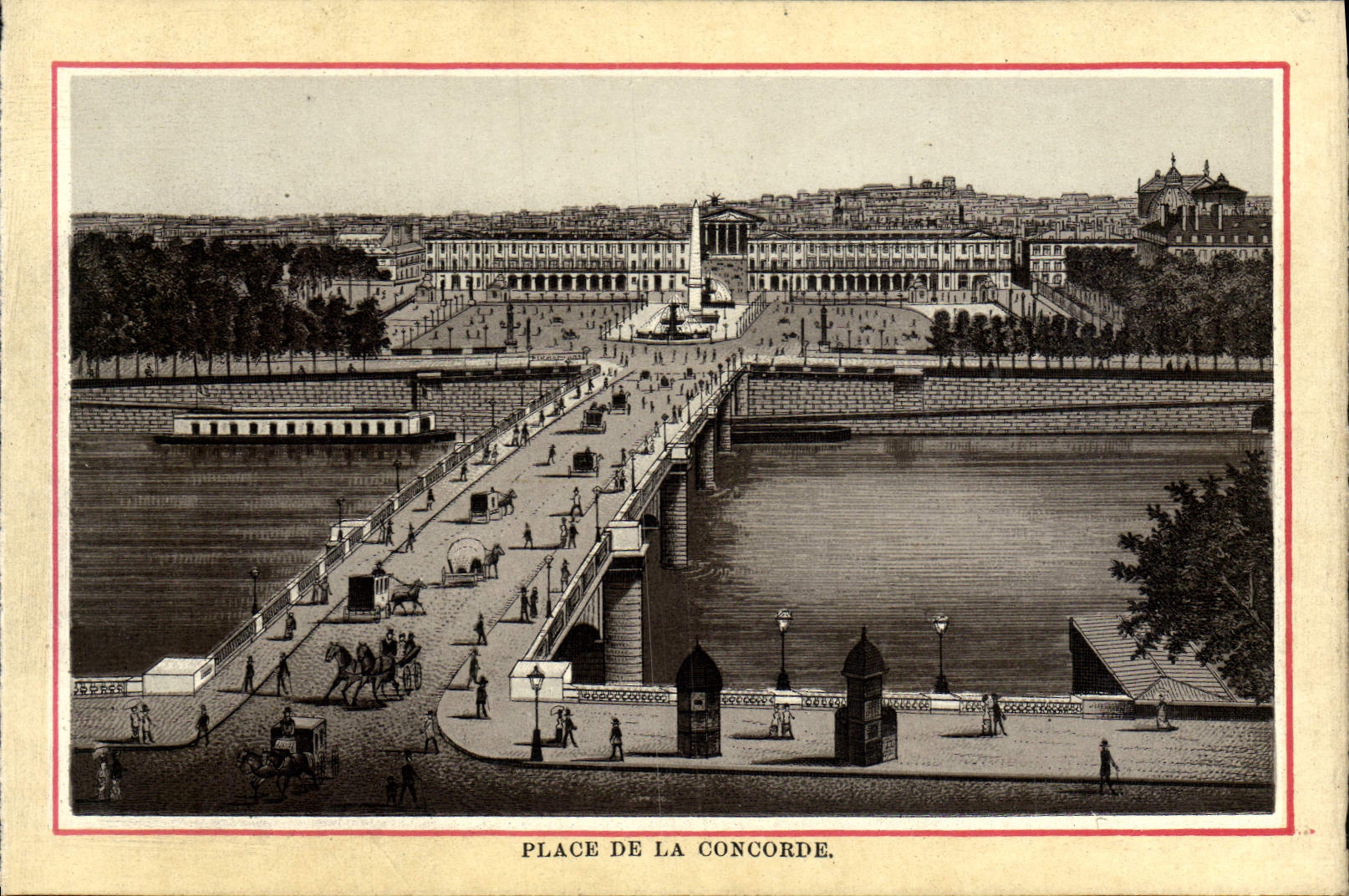 VINTAGE POSTCARD Place of the Paris Harmony