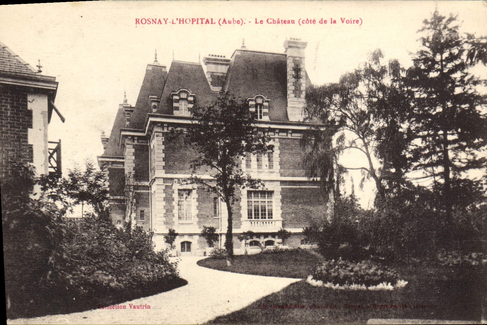 VINTAGE POSTCARD Rosnay the Hospital the Castle dimensions Voire