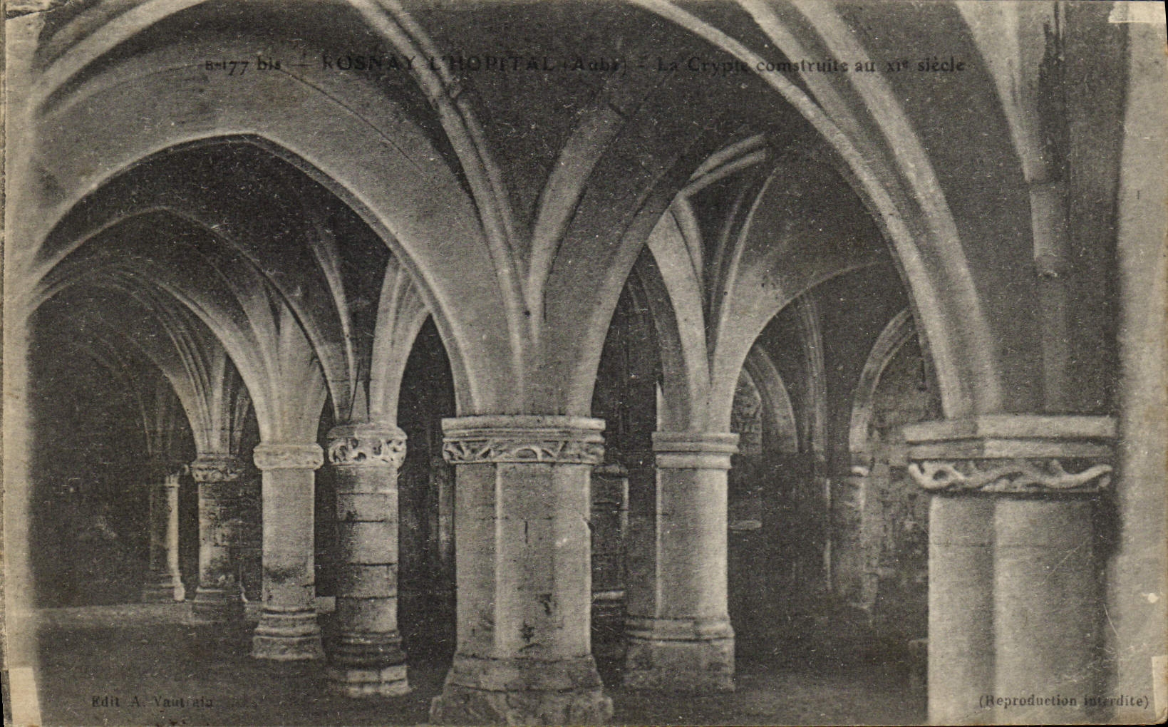 VINTAGE POSTCARD Rosnay the Hospital the crypt