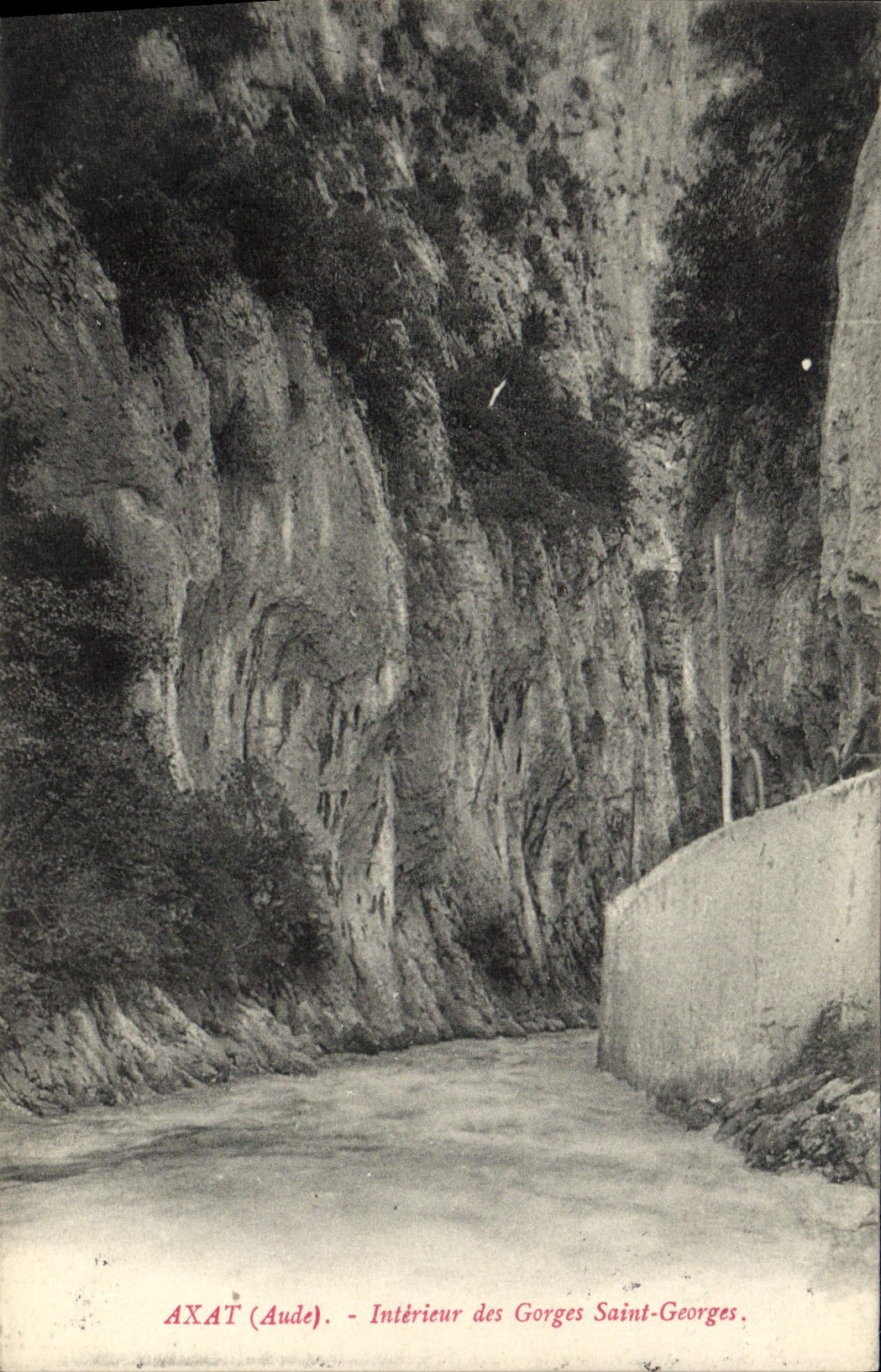 POSTAL Axat interior de la VENDIMIA de la catarata Jorte Saint