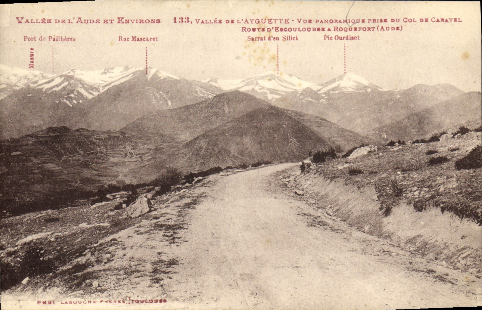 CPA Vallee de l'Ayguette Vue panoramique du col de Caravel Poste d'Escouloube a Roqefort