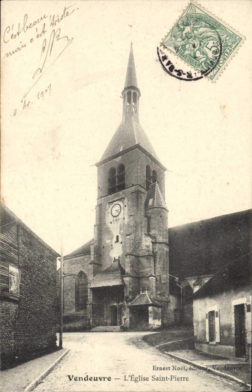 VINTAGE POSTCARD Vendeuvre the Church Saint Pierre