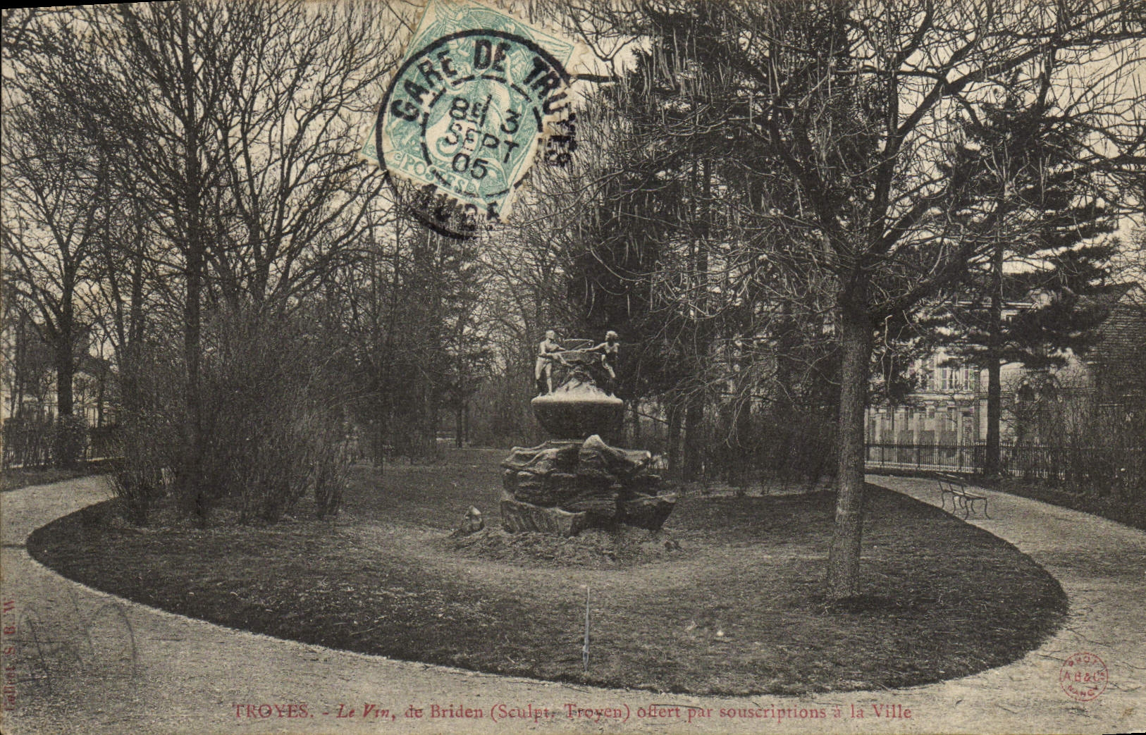 VINTAGE POSTCARD Troyes wine of Briden