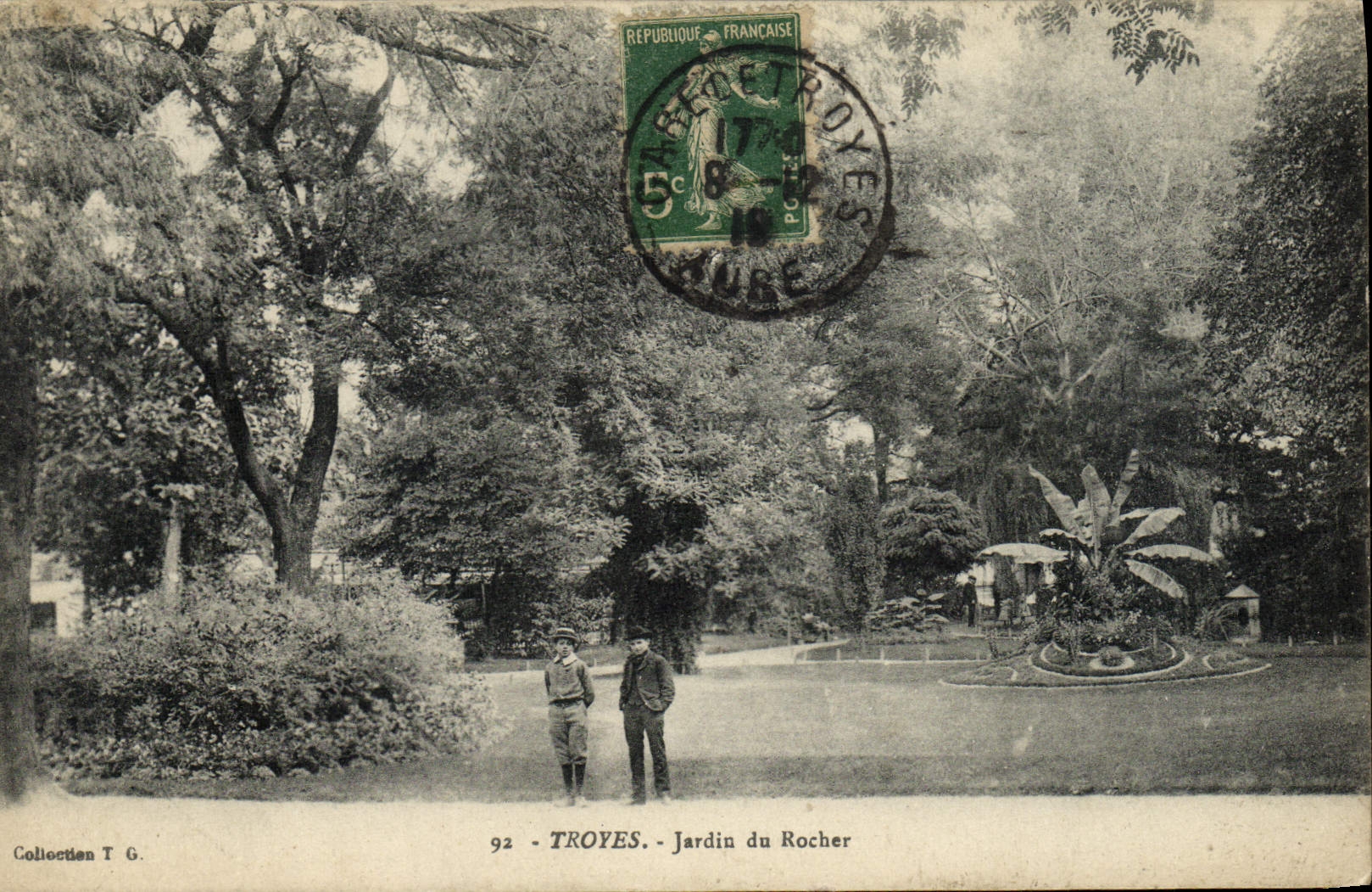 VINTAGE POSTCARD Troyes Garden of the Rock