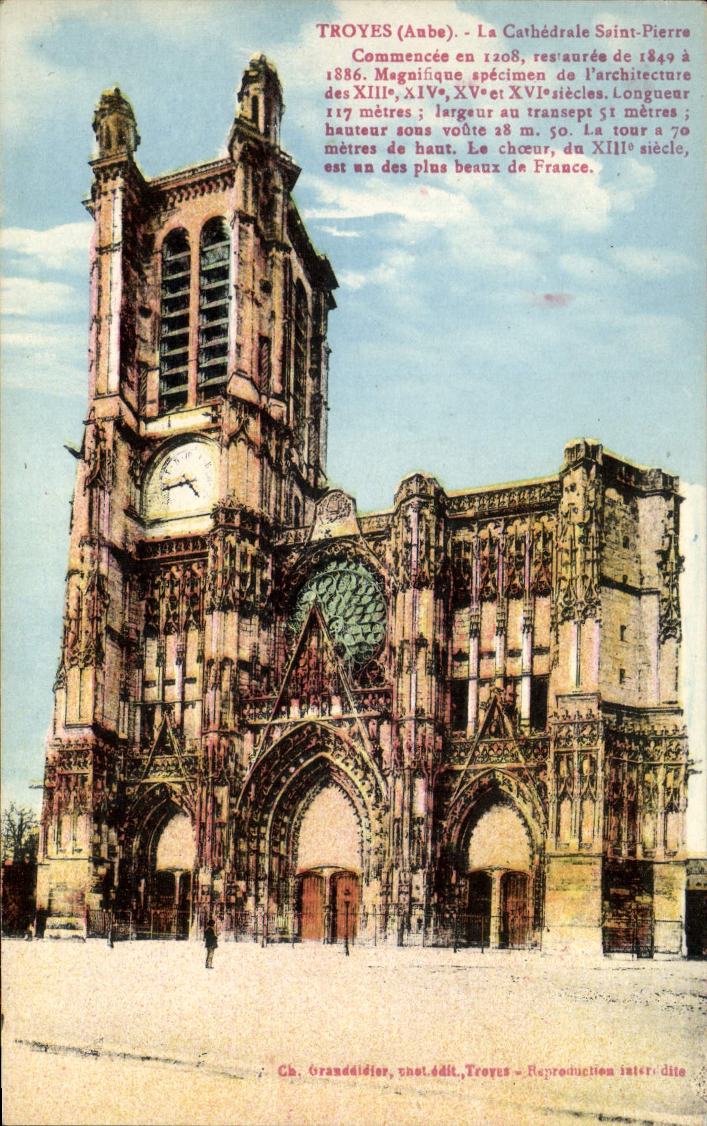 CPA Troyes La Cathedrale Saint Pierre 