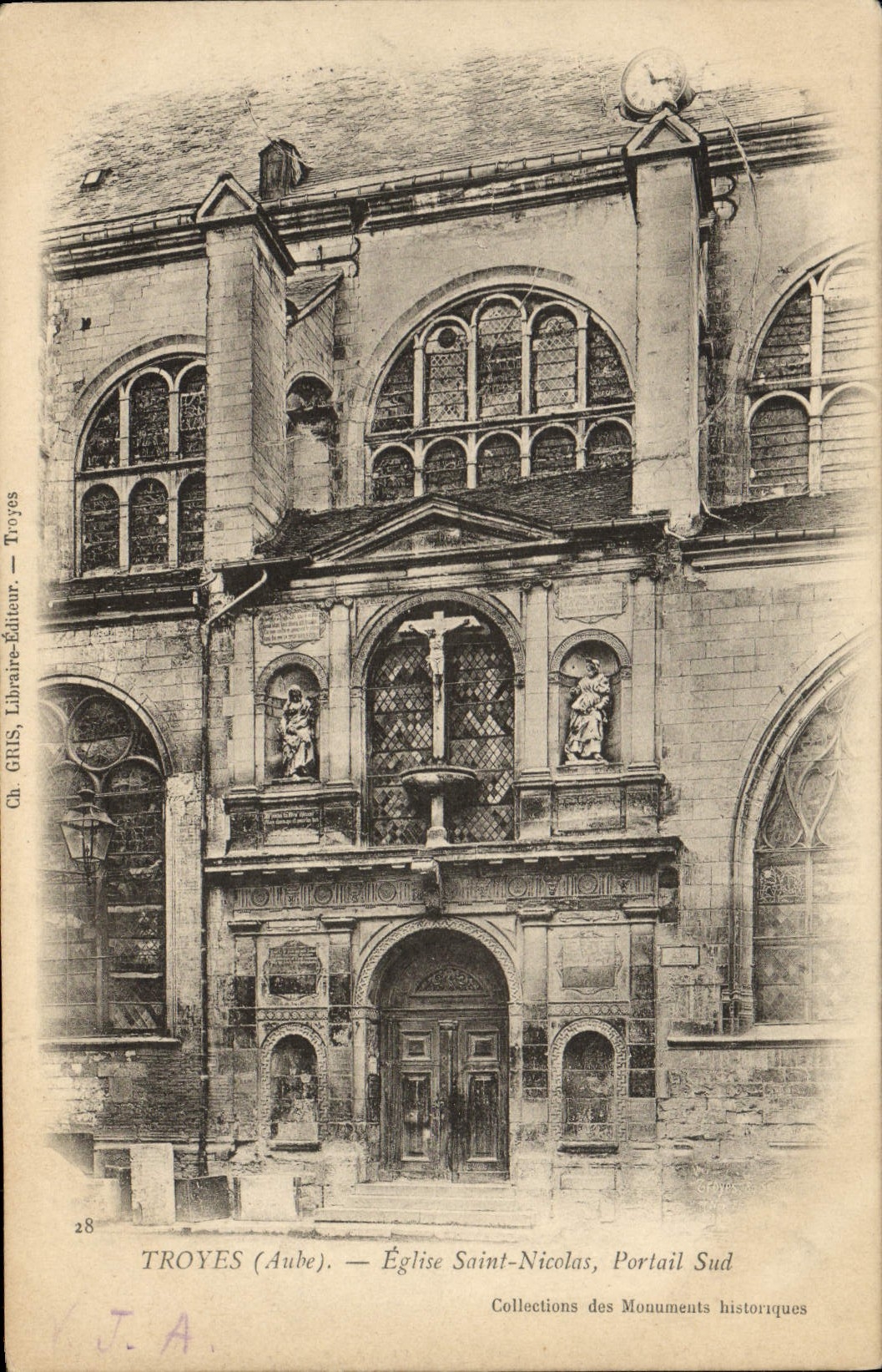 CPA Troyes Eglise Saint Nicolas Portail Sud 
