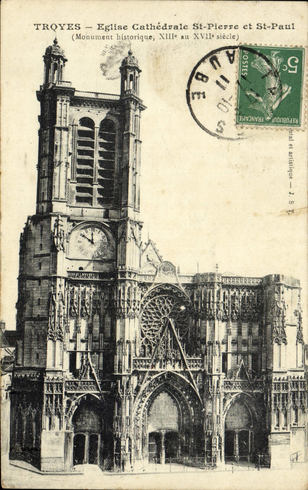 CPA Troyes Eglise Cathedrale St Pierre et St Paul