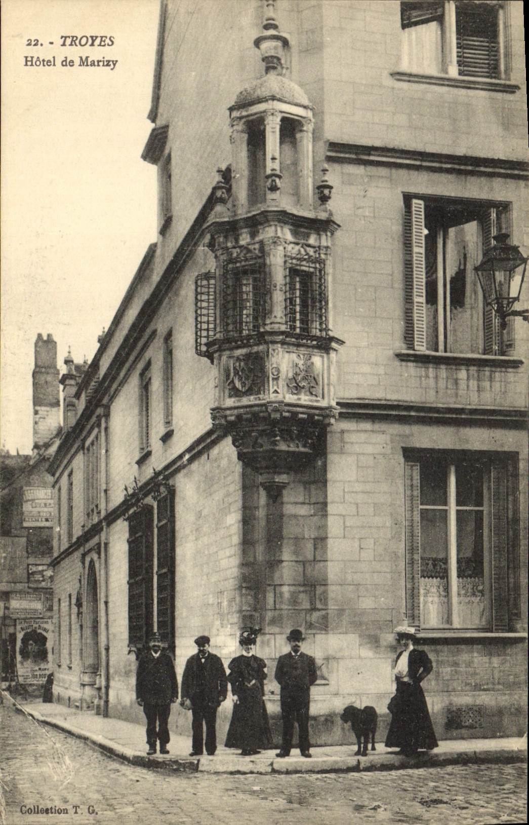 VINTAGE POSTCARD Troyes Hotel of Marizy