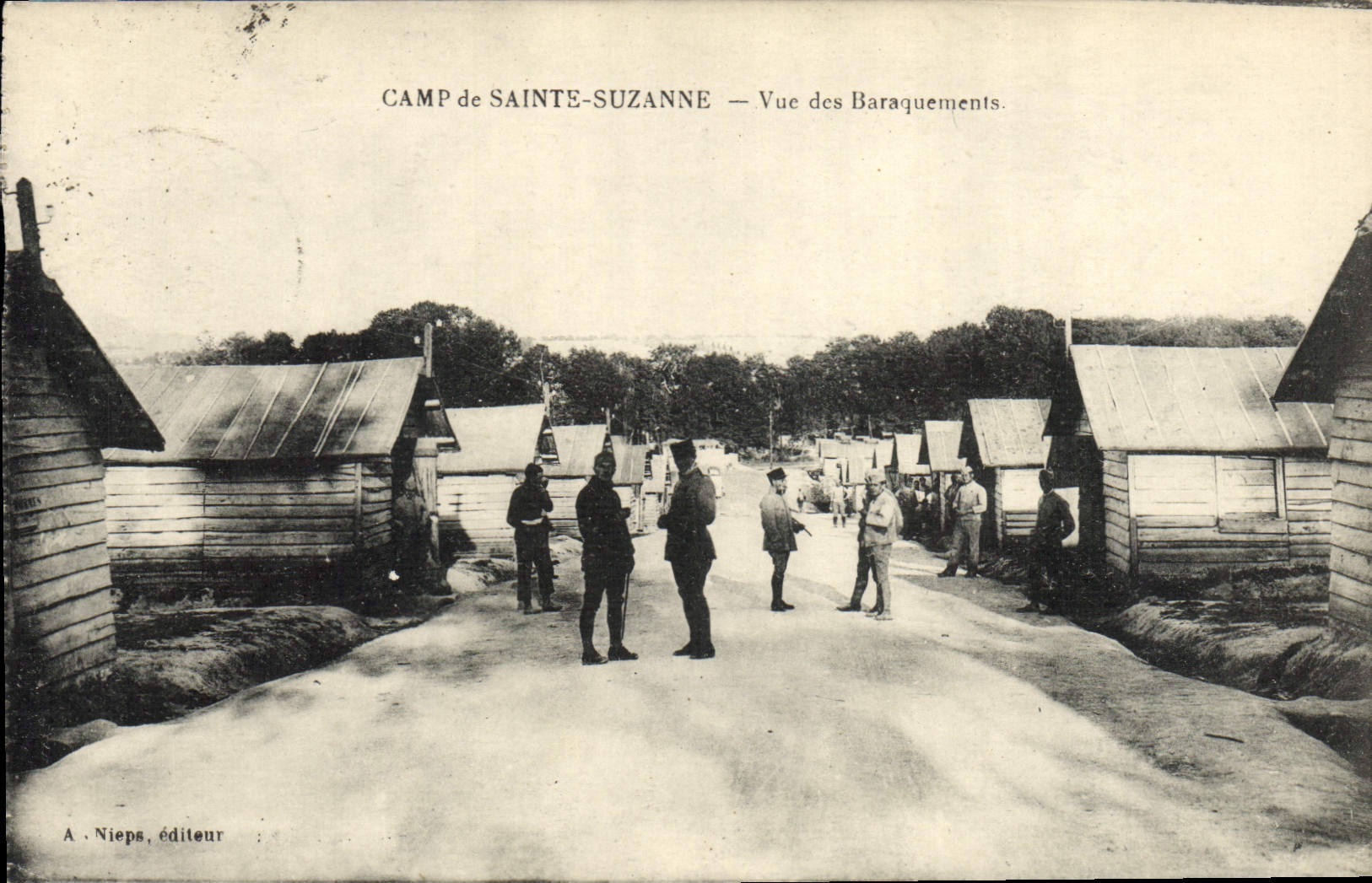 VINTAGE POSTCARD Camp of Sainte Suzanne Seen of the Militaria Quarters