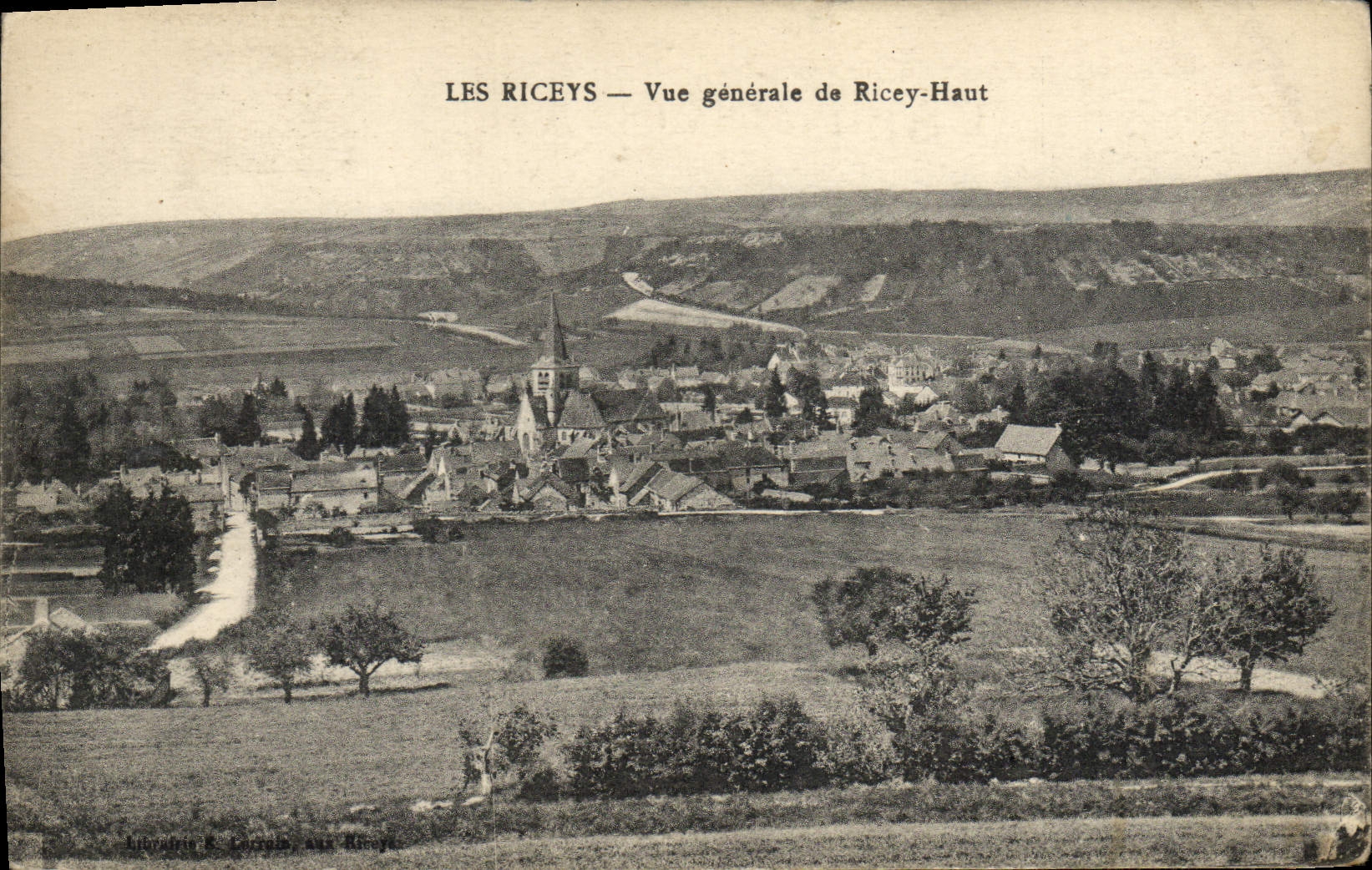 VINTAGE POSTCARD Riceys View of High Ricey