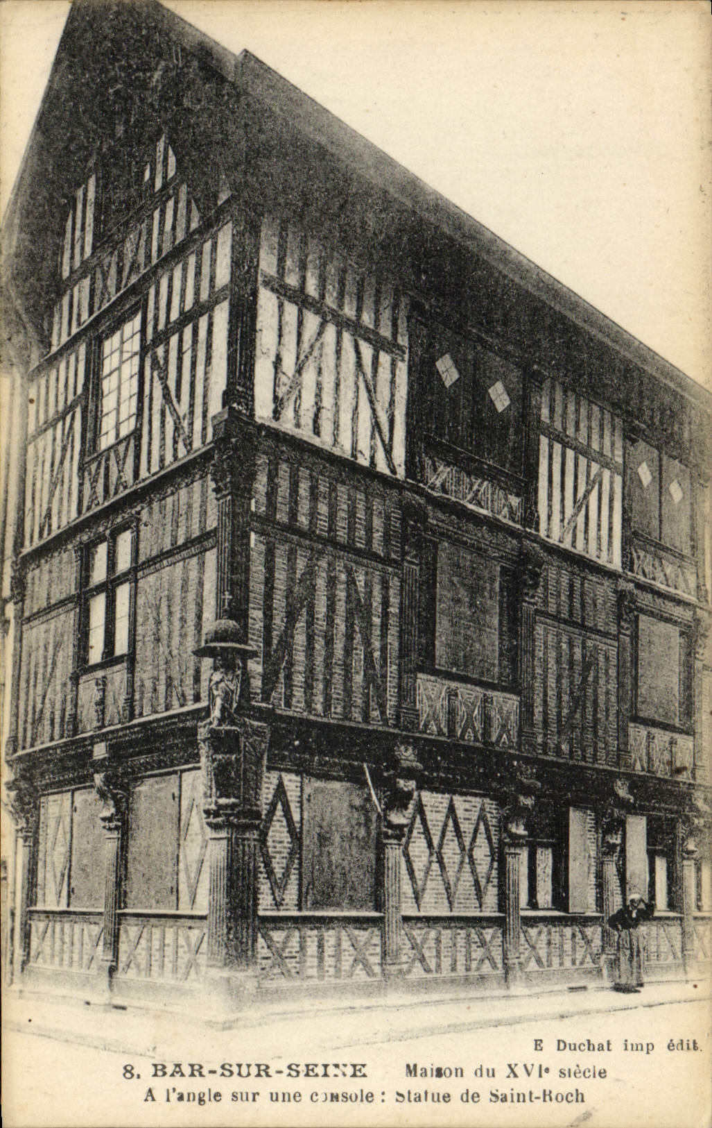 CPA Bar sur Seine Maison du XVl e Siecle Statue de Saint Roch