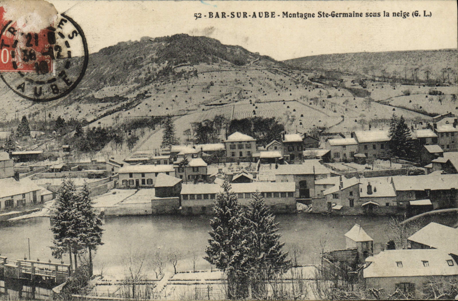 VINTAGE POSTCARD Bar on Paddle Assembly German co. Under snow