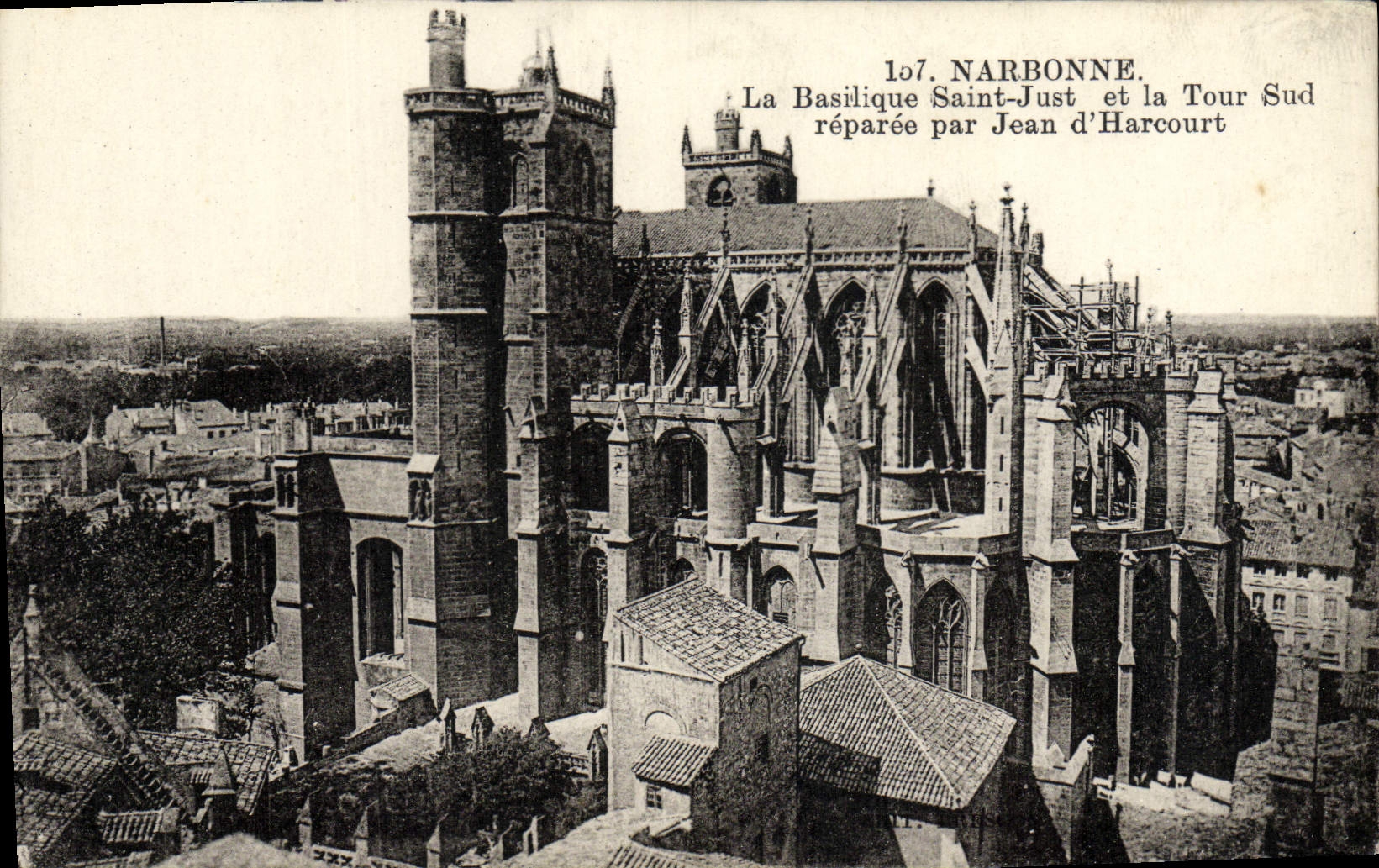 POSTAL Narbonne de la VENDIMIA la basílica meridional santa apenas y reparee de la torre por el d Harcourt de Jean
