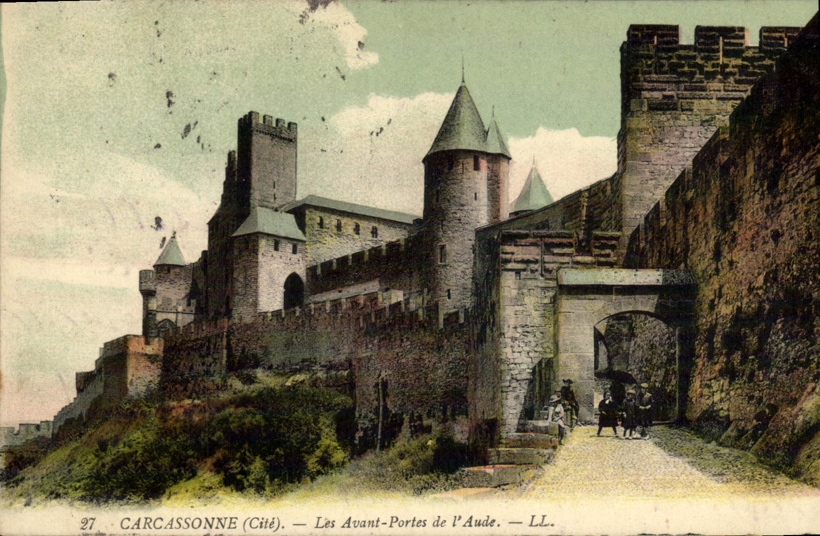 POSTAL Carcasona de la VENDIMIA antes de las puertas del Aude