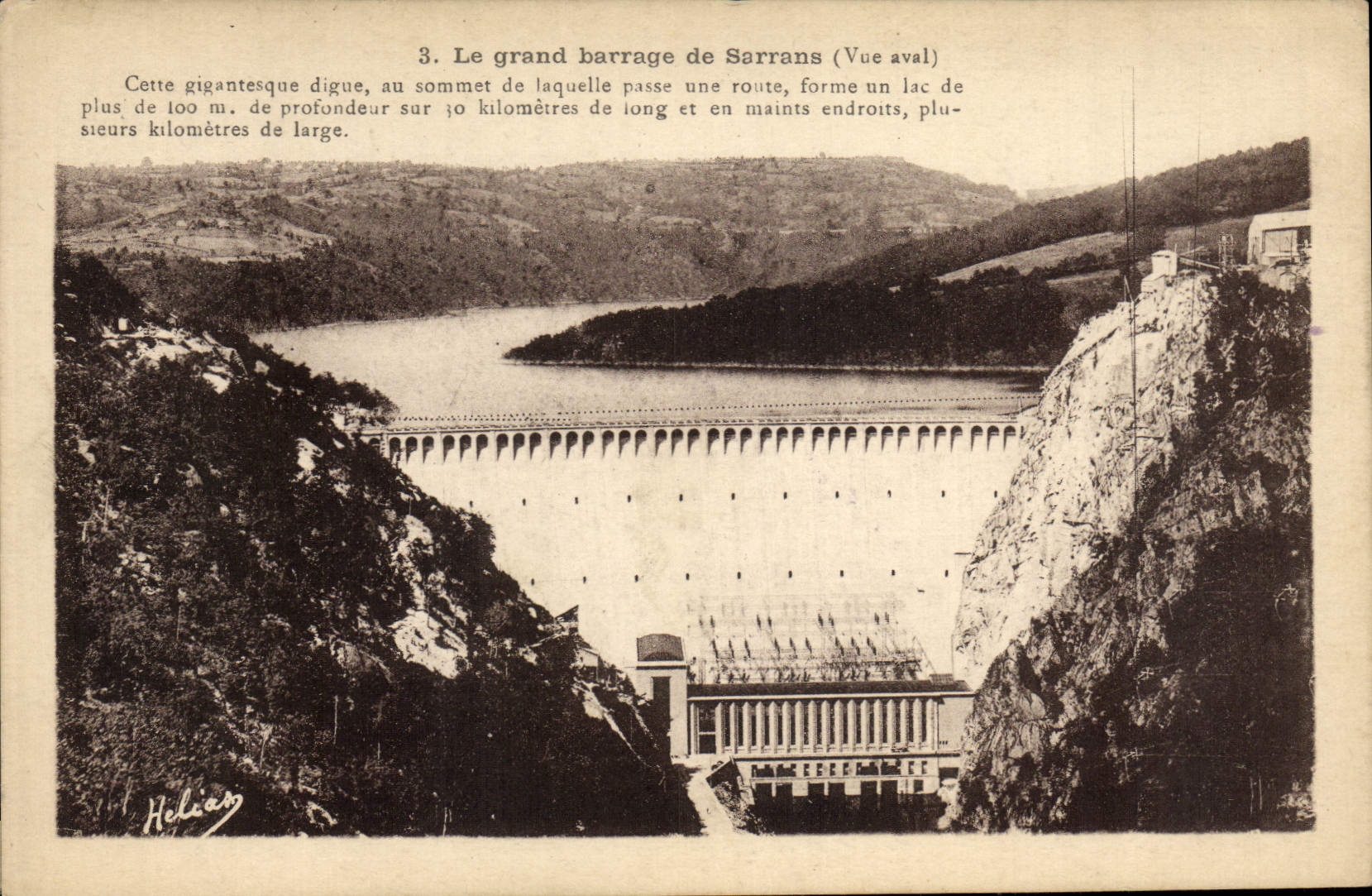 VINTAGE POSTCARD dam of Sarrans