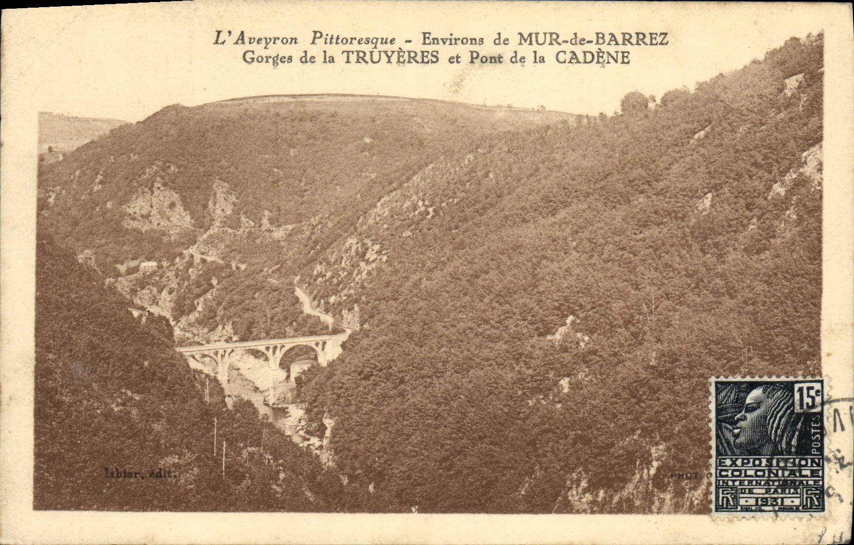 CPA L'Aveyron Pittoresque Environs De Mur De Barrez Gorges De La Truyeres et pont de la Cadene