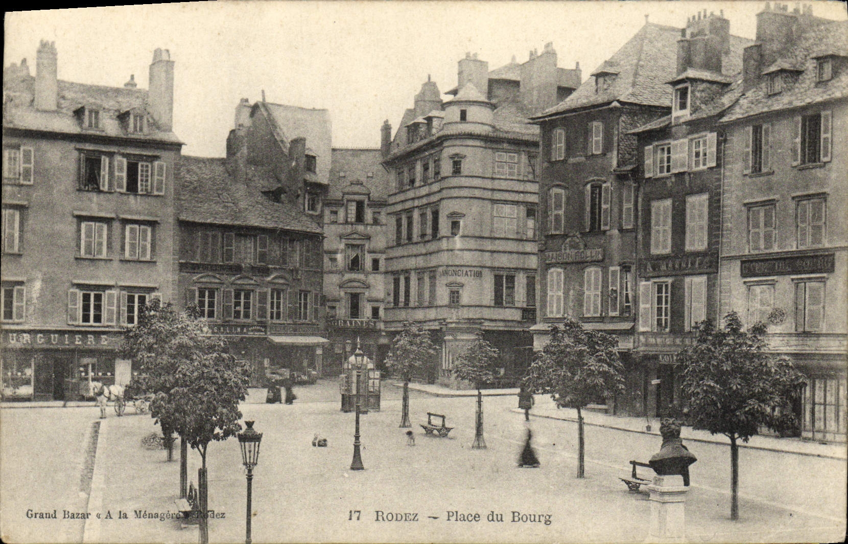 VINTAGE POSTCARD Rodez Places borough