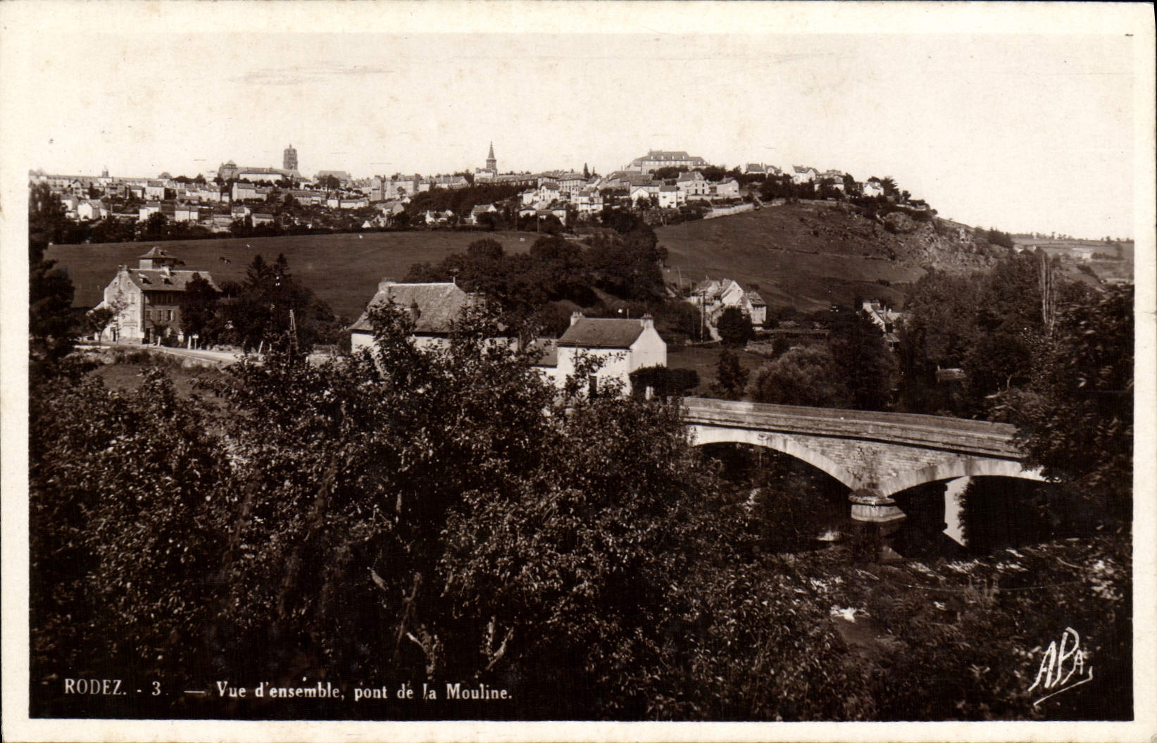 VINTAGE POSTCARD Rodez Overall picture bridge of crushes