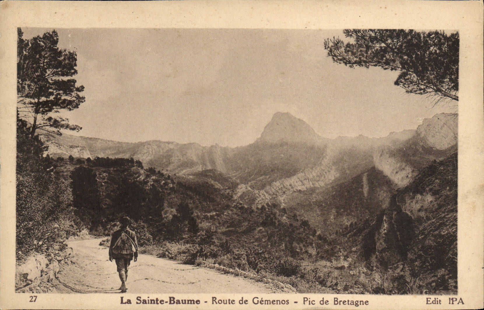 De la VENDIMIA de la POSTAL camino de los beaumes Sainte del pico de Gemenos de Bretaña