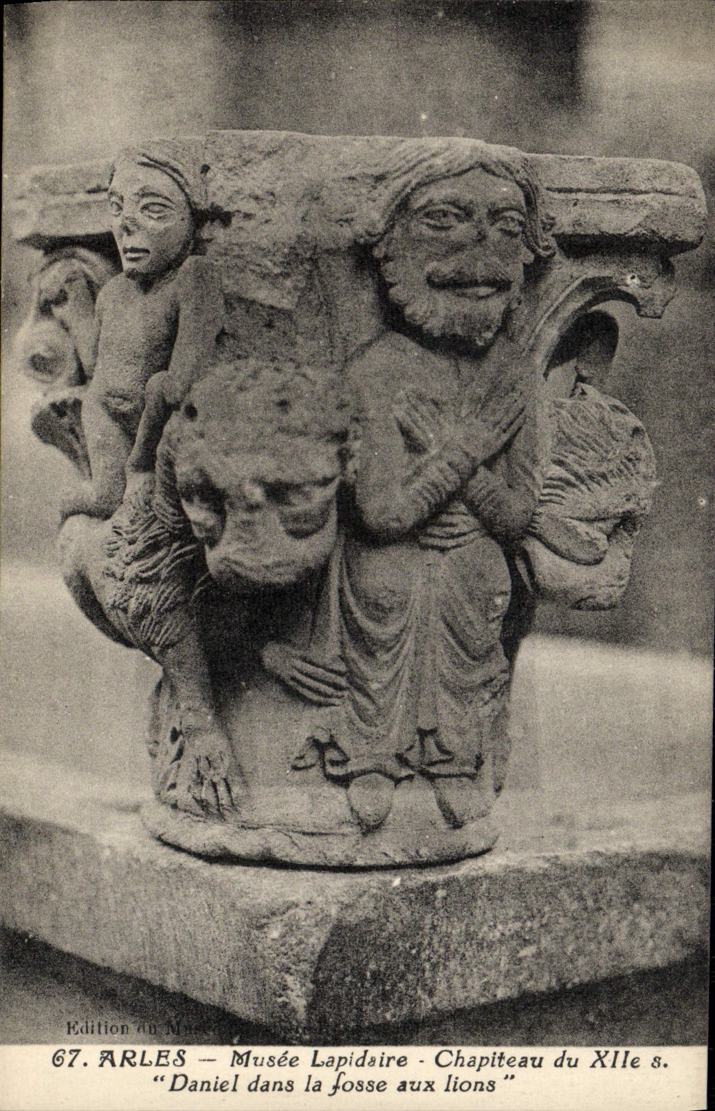 VINTAGE POSTCARD Concise Arles Museum Capital Of Daniel In the Lion's den