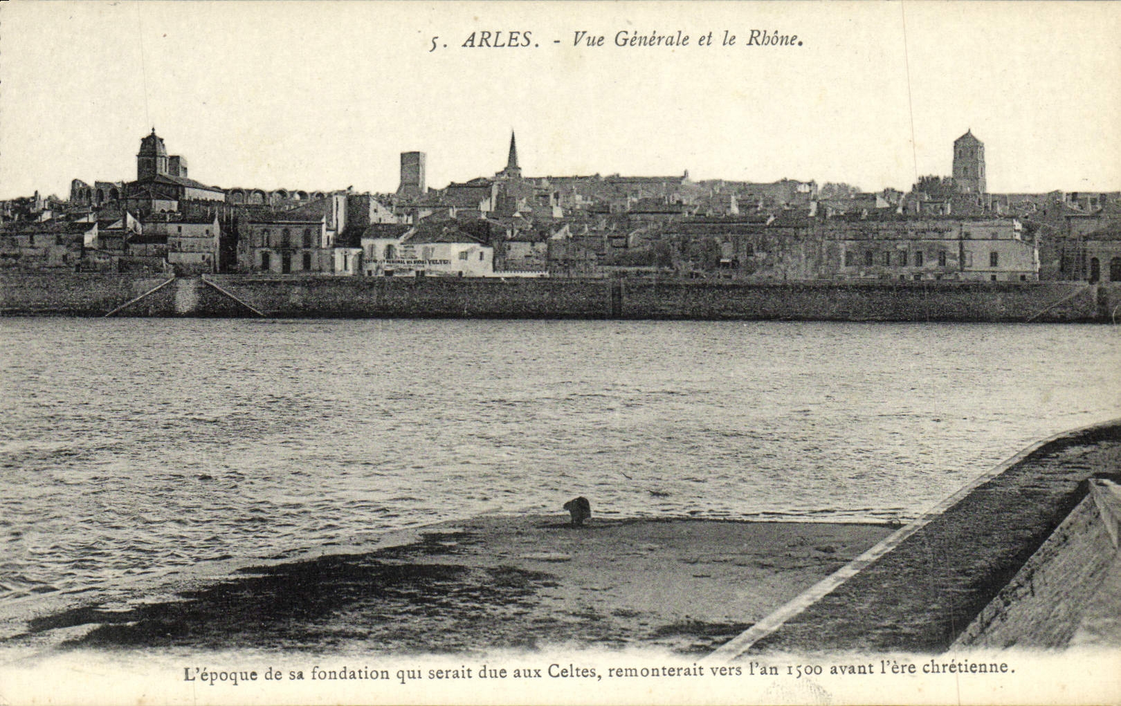 VINTAGE POSTCARD Arles View and the Rhone