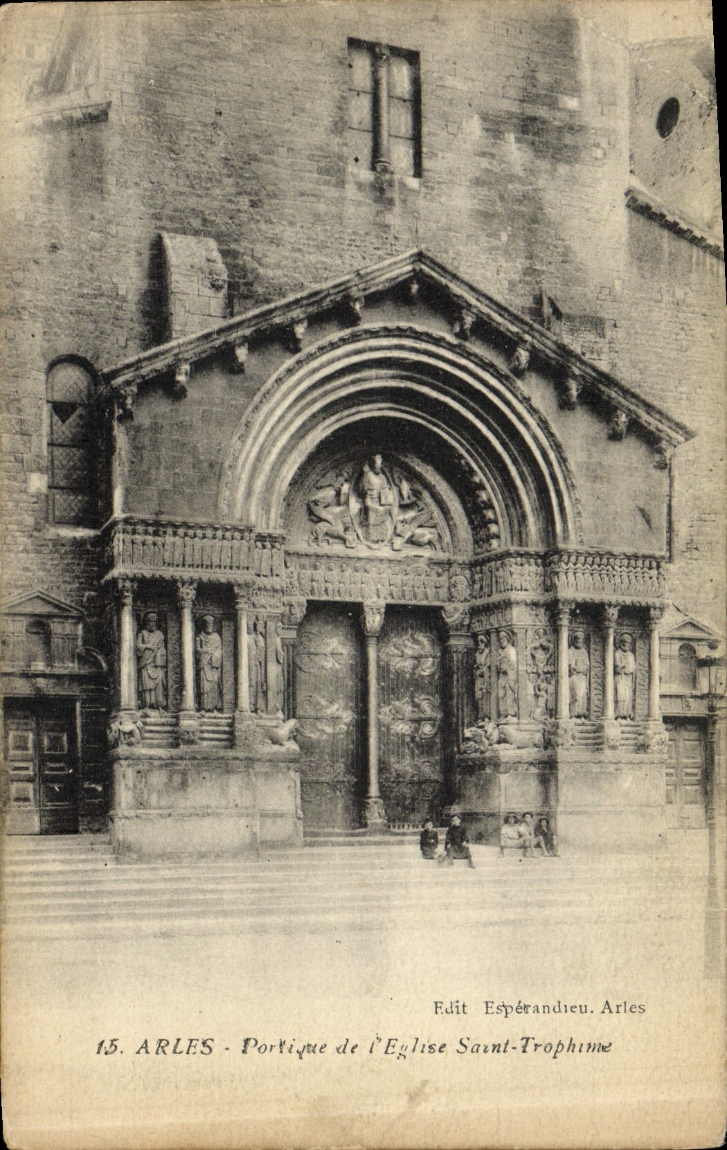 VINTAGE POSTCARD Arles Potique Of the Church Holy Trophime
