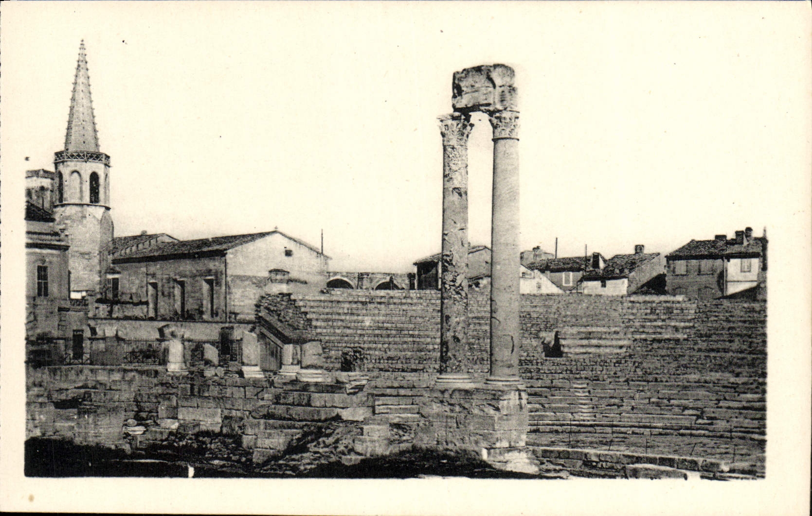 VINTAGE POSTCARD Arles On the Ancient Rhone Theater